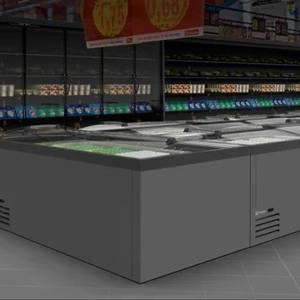 Îlots de couvercle en verre coulissant incurvé pour réfrigérateur FRAMEC avec réfrigérateur à compresseur à vitesse variable 1544X964X895mm - Product Image 4