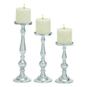 Porte-bougie en métal argenté en Aluminium plaqué argent, fabriqué à la main pour décoration de mariage et de maison avec un Excellent support de finition - Product Image 6