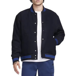 Chaqueta Varsity de Lana Ligera de Alta Calidad para Hombre, Estilo Urbano, Personalizable con Letras Bordadas, Cuello Alto, Forro de Seda, la Mejor - Product Image 1