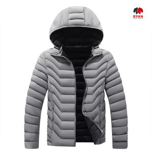 Veste décontractée d'extérieur pour homme, imperméable, coupe-vent, veste d'hiver en laine, col montant, veste matelassée décontractée d'hiver - Product Image 3