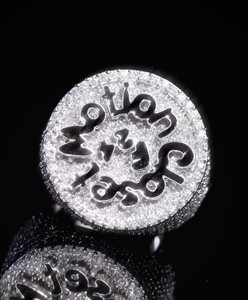 <b>Iced</b> Out Round Shape Custom Letter 925 Sterling Silver VVS Moissanite Diamond Hip Hop Statement <b>Ring</b> For Unisex Wear - Product Image 1