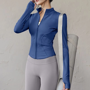 Ensemble de yoga fitness pour femmes, chemise à manches longues, veste de sport, haut ajusté pour la salle de sport, veste de course à pied, vêtements de sport, vêtements de sport actifs - Product Image 2