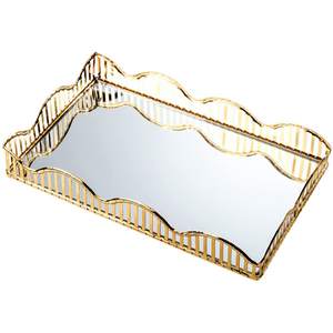 Bandeja de Servicio Decorativa de Metal Moderna para el Hogar, Hotel, Regalos de Navidad y Bodas - Forma Redonda Multifuncional - Product Image 4