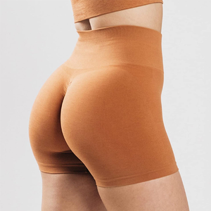 Pantalones cortos de compresión elásticos transpirables de cintura alta personalizados para mujer - Product Image 4