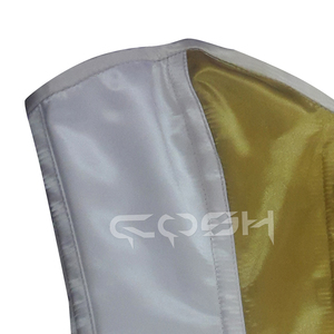 Wholesale Price Sexy Party Wear Satin Overbust Corset in Yellow & White - Product Image 5