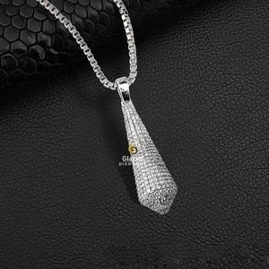 Pendentif de style hip-hop en argent sterling 925 avec diamants de laboratoire ronds et brillants Chic Pearl Gold Accent Charm pour cadeaux - Product Image 4