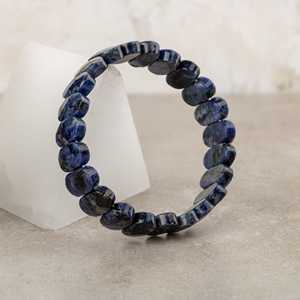 Bracelet en pierre naturelle de Dumortierite à coupe large - Product Image 4