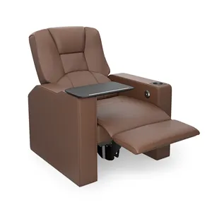 Manufacture Supplier Milano Recliner Full Leather Removable Table Support Easy To Clean And Stain Friendly