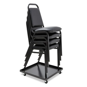 Chaise empilable en métal noir Alera ALESCCART avec capacité de 320 lb. Capacité 22,44 pouces. X 22,44 pouces X 3,93 pouces 22 roulettes pivotantes - Product Image 4