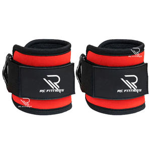 Sangles de cheville réglables légères en néoprène et cuir avec double anneau en D pour machines à câbles, entraînement de musculation en salle de sport - Product Image 6