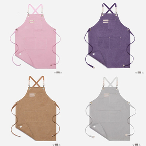 Tablier en toile de coton avec sangle de cou réglable Tablier long pour adultes Tablier de cuisine avec logo personnalisé - Product Image 4