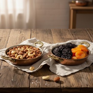 Juego de 3 Tazones de Metal Decorativos Vintage Hechos a Mano con Asas de Cobre Pulido para Ensaladas, Desayunos y Aperitivos, para el Hogar de Estilo Vintage - Product Image 2