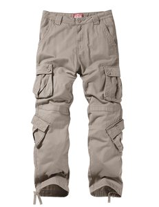 Men's Lightweight High Cotton Canvas Ripstop <b>Cargo</b> <b>Work</b> <b>Pants</b> Big Tall Construction Utility Safety Embroidered High Drawstring - Product Image 1