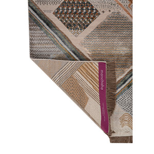 Manchaha <b>Ivory</b> Hand Knotted Wool Bamboo Silk <b>Rug</b> 10mm Thick Geometric Abstract Pattern for Home Hallway Rectangle Model-Les-2885 - Product Image 5