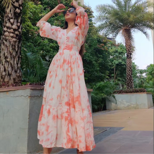 Women's Girls' Printed Pure Cotton Maxi Dress Indian Block Print Casual Summer Evening Party Trendy Wholesale Long Midi Bulk - Product Image 1