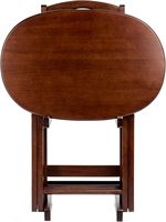Ensemble de table à manger de luxe avec support - 26 tables pliantes, rangement compact, 4 tables incluses, bois massif, design moderne