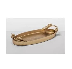 Bandeja de servicio de comida redonda de Color amarillo, utensilios de cocina, bandeja de servicio de Metal de nuevo diseño, restaurante y mesa decorativa - Product Image 4