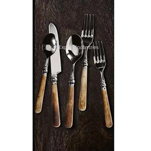 Top vendeur ensemble de couverts en acier inoxydable poignée en os naturel pour la maison et l'hôtel vaisselle de table ensemble de couverts en argent - Product Image 6