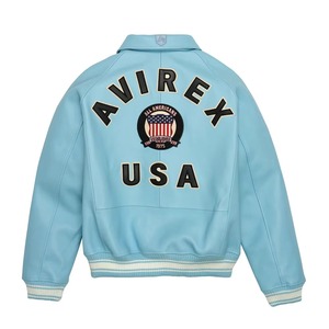 Chaqueta de Cuero Avirex para Hombre, Edición 2026, Cuero Genuino, Cuello Alto, Logotipo Frontal, Chaquetas Avirex de Alta Calidad - Product Image 2