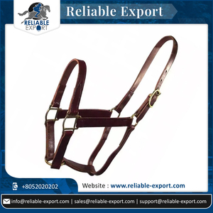 Luxueux personnalisé cheval marron licou en laiton massif Double boucle matériel facile dimensionnement cuir Nylon Western selle fabriqué en inde - Product Image 5