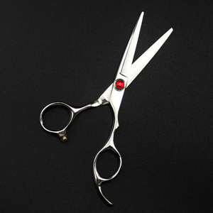 Ciseaux de coiffure en acier professionnels JP 440c 5.5 ''Red Gem Cut Sharp Tip pour sourcils et coupe de cheveux pour barbiers et coiffeurs - Product Image 3