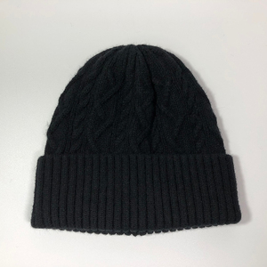ODM Wholesales Custom Your Own Design for Adults Winter Warm Sports Head Wear Cuffed Plain Ribbed Chunky Black <b>Wool</b> Beanie - Product Image 2