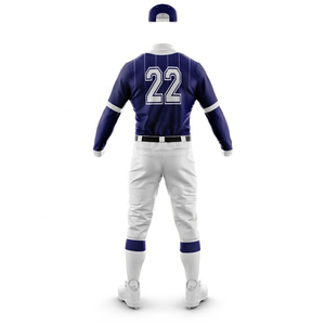 Nueva venta al por mayor en blanco hombres béisbol personalizado poliéster su propio diseño liso transpirable hombres peso ligero uniforme de béisbol - Product Image 4