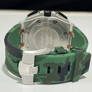 Reloj de hombre de Hip Hop hecho a mano con diamantes de moissanita, diseño de diamante helado completo personalizado de fábrica, esfera analógica, banda de silicona - Product Image 4