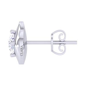 Boucles d'oreilles solitaires Clara en argent sterling 925 avec zircone suisse et plaqué platine, forme goutte d'eau, cadeau pour femmes et filles - Product Image 3