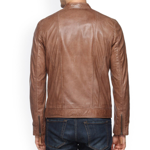 Veste en cuir de longueur moyenne pour hommes style de rue abordable à prix de gros vestes en cuir du fournisseur pakistanais - Product Image 2