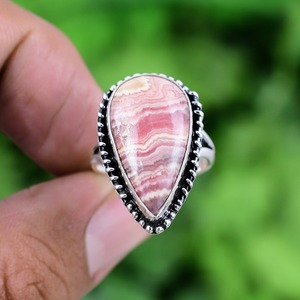 925 estampillé en argent Sterling fait à la main Rhodochrosite Spinner anneau naturel concepteur bijoux en pierres précieuses pour les mariages et les fêtes - Product Image 3