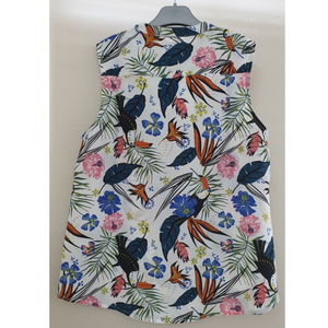 Camiseta sin Mangas de Satén para Mujer, Cuello Mao, Diseño Estampado Completo, Estilo Sexy, Ajuste Regular, Lavable, Hecha de Poliéster - Product Image 2