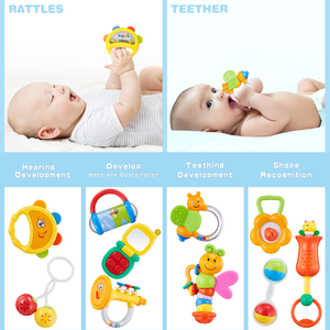 Juego de 10 <span class=keywords><strong>Sonajeros</strong></span> <span class=keywords><strong>y</strong></span> <span class=keywords><strong>Mordedores</strong></span> para Bebés, Juguete de Desarrollo Sensorial Montessori para Recién Nacidos de 0 a 12 Meses - Product Image 5