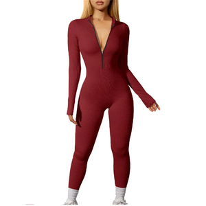 High Quality Custom Colors Half Zipper One Piece Playsuit For Women's Custom new Design Casual <b>Gym</b> Yoga <b>Bodysuit</b> For Ladies 2026 - Product Image 1