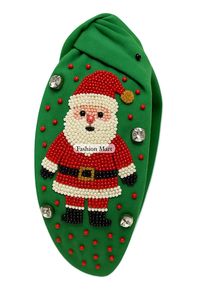 Hand Beaded Christmas Theme <b>Headbands</b> <b>For</b> <b>Women</b> Festive Holiday Hair Accessories With Rhinestone And Beading - Product Image 2