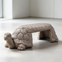 Banc de jardin tortue sculptée, siège extérieur fantaisie pour cour zen, jardin botanique, aménagement paysager, villa
