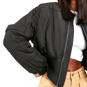 Vente en gros, crop top à manches longues personnalisé, vestes universitaires pour femmes/haut de qualité bon marché, crop top, vestes à bulles pour femmes - Product Image 5