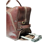 Sac de voyage à roulettes unisexe de luxe en cuir de crocodile, sac de sport durable de haute qualité, 2 roues, grand format, portable