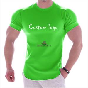 Camiseta informal de manga corta para hombre, ropa ajustada de Color sólido para hacer ejercicio, Top para correr, nueva moda - Product Image 1