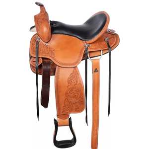 Selle en cuir western 100% faite à la main, travaillée à la main |   Selle de dressage et de saut d'obstacles de style anglais pour l'équitation et les sports équestres - Product Image 1