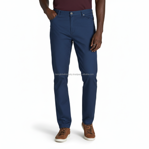 Pantalon chino en toile slim fit pour homme - Pantalon léger en coton et élasthanne avec couleurs personnalisables - Vêtements de travail durables et style décontracté - Product Image 1