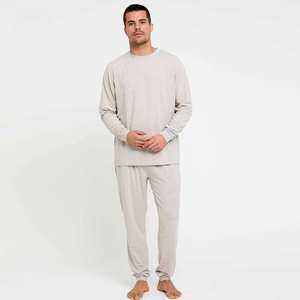 Mens Long Sleeve <b>Pajama</b> Set Soft Breathable Lounge Wear Lightweight Home Sleepwear Comfortable Casual Night <b>Suit</b> - Product Image 5