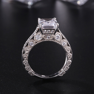 Jeulia Vintage <b>Emerald</b> Cut <b>Ring</b>-Handmade Boho Romantic Sterling <b>Silver</b> Engagement Jewelry - Product Image 5