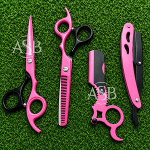 Kit de Belleza con Logotipo Personalizado Rojo y Negro, Kit de Peluquería, Kit de Salón de Belleza, Tijeras y Navajas de Acero Inoxidable para Estilistas, Gran Venta - Product Image 6