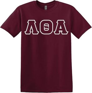 T-shirt à lettres en sergé Lambda/Theta/Alpha de haute qualité en polyester/coton - Product Image 2