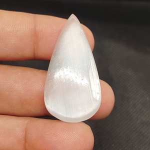 Piedra Preciosa Suelta de Selenita Blanca Natural de Alta Calidad, Cristal Curativo Metafísico de la India para la Fabricación de Joyas - Product Image 1