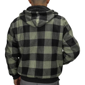 Sweat à capuche solide en flanelle doublée en polaire douce pour femmes Sweat-shirt épais à fermeture éclair complète Broderie en polyester/coton Printemps - Product Image 6