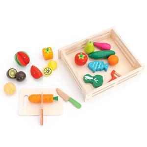 ROBINCOOL Juego de Juguetes de Cocina y Comida de Madera, Incluye Frutas, Verduras, Utensilios y Sistema - Product Image 5