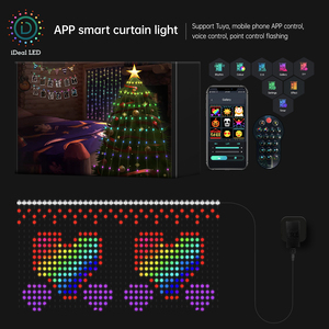 Smart RGB luci della stringa della tenda 400 LED impermeabile finestra personalizzata App di controllo su misura regolazioni del Design - Product Image 5