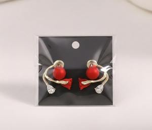 ต่างหูห้อยทรงกลีบดอกไม้สไตล์เกาหลี รุ่น New Vision Premium Alloy งานแฮนด์เมด ดีไซน์หรูหรา สีแดงสดใส น้ำหนักเบา เหมาะสำหรับผู้หญิง เป็นของขวัญสำหรับเธอ - Product Image 3